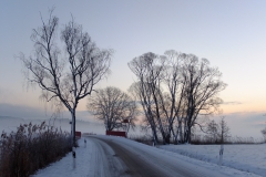 Nordöstliche Ortsausfahrt mit Altmühlbrücke im Winter